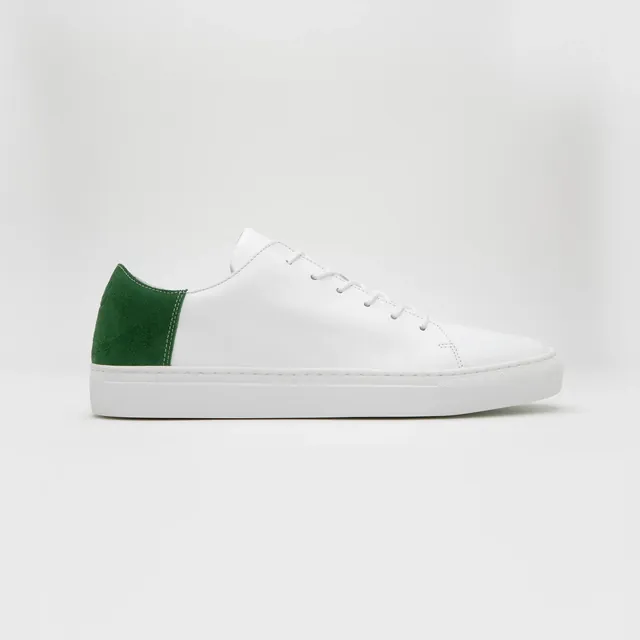 Basket en cuir blanc et vert