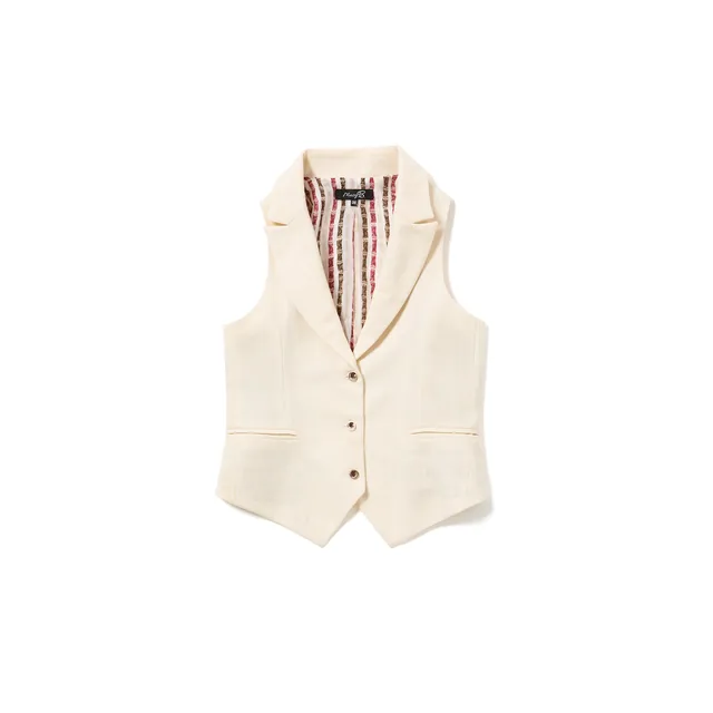 Gilet de tailleur ivoire sur fond blanc