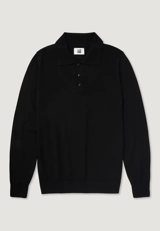 Polo en maille noir à plat